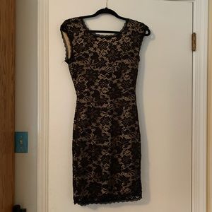 Windsor Black & Nude Lace Homecoming Dress
